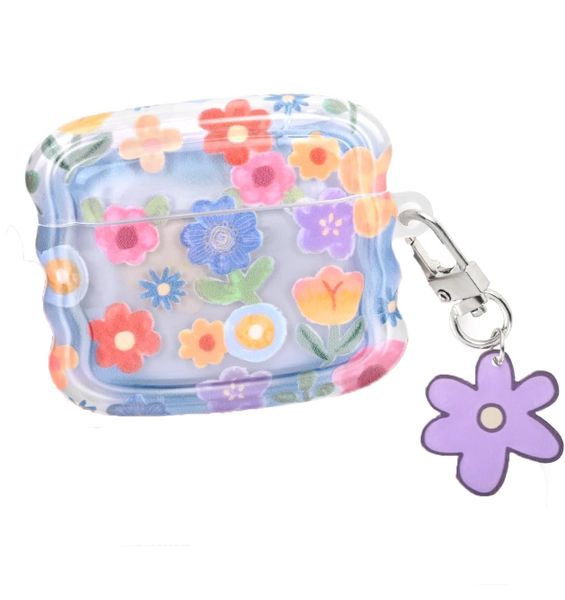 Soft TPU Cute Flower Wave Pattern Protection Cover Case Compatible With Airpods 4 2024