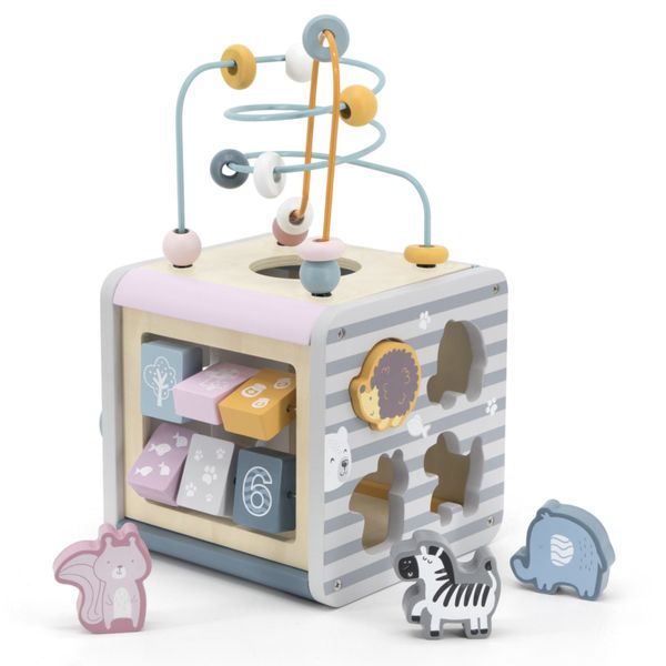 PolarB 5-in-1 Wooden Activity Cube