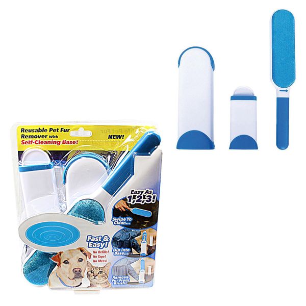 Reusable Pet Fur Remover With Self Cleaning Base