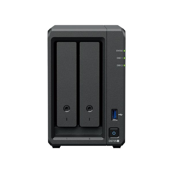 Synology DS725+ 2 Bay NAS AMD Ryzen R1600 2C CPU 4 GB DDR4 ECC SODIMM