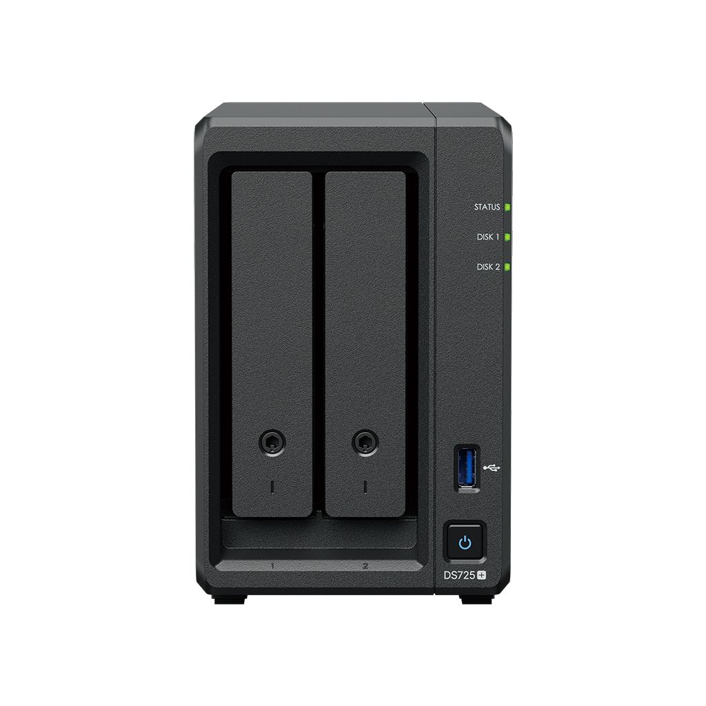 Synology DS725+ 2 Bay NAS AMD Ryzen R1600 2C CPU 4 GB DDR4 ECC