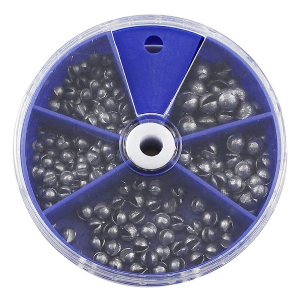 Camping Fishing Multi Size Round Lead Split Shot Egg Sinker Set of 195