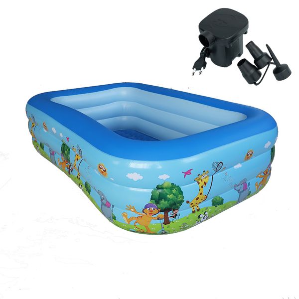 2.6M Inflatable Family Pool With Pump Family Pool Inflatable Swimming