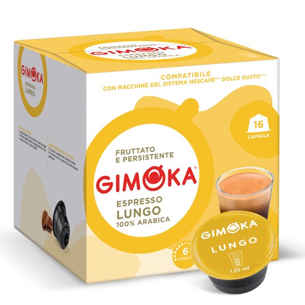 Gimoka Lungo - 16 Nescafe Dolce Gusto Compatible Coffee Capsules