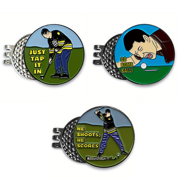 3 pieces Magnetic Golf Ball Marker Clips Funny Golf Ball Markers