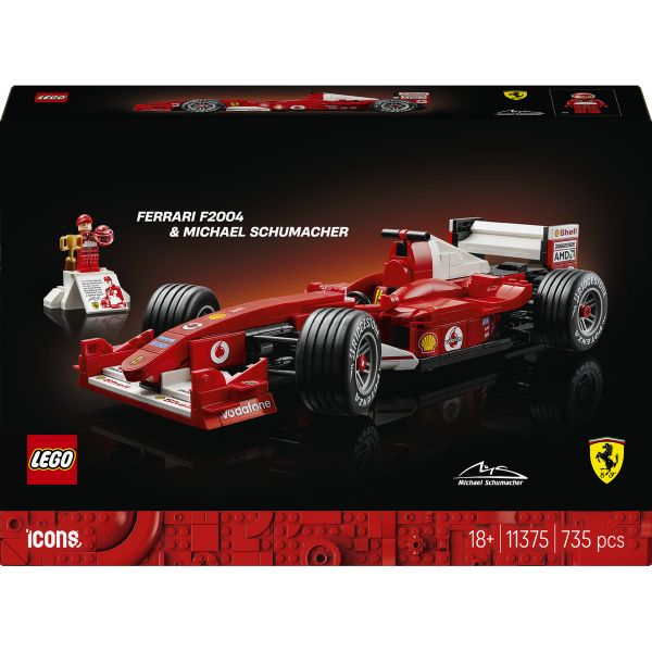 LEGO® Icons Ferrari F2004 &amp; Michael Schumacher Model Car 11375
