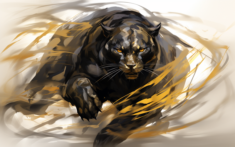 Canvas Wall Art - Abstract Panther Prowl - BK0263