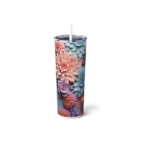 Pastel Flowers 600ml Tumbler