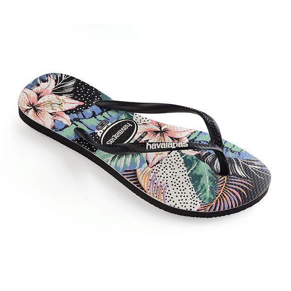 Havaianas Slim Floral Dots, Black - Women's Flip Flops | Buy Online in ...