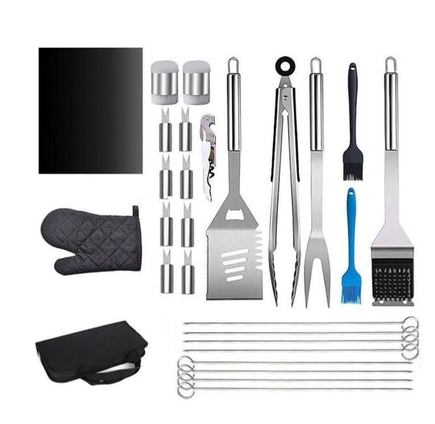 Stainless Steel Braai BBQ Tools Set Accessories 25 Pieces