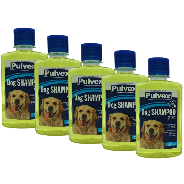 Pulvex Dog Shampoo 2-IN-1 with Conditioner &amp; Lanolin 200ml - Pack of5
