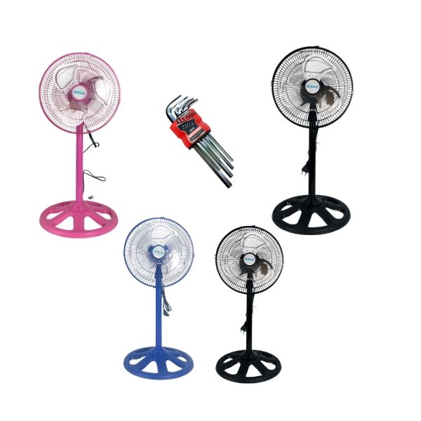 ECCO Pack Of 4 High Speed 12 Inch Steel Fans with 9 Hex Key Set