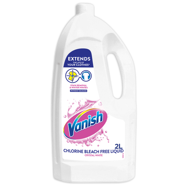 Vanish 2l, Laundry Stain Remover, Crystal White, Bleach Free Liquid