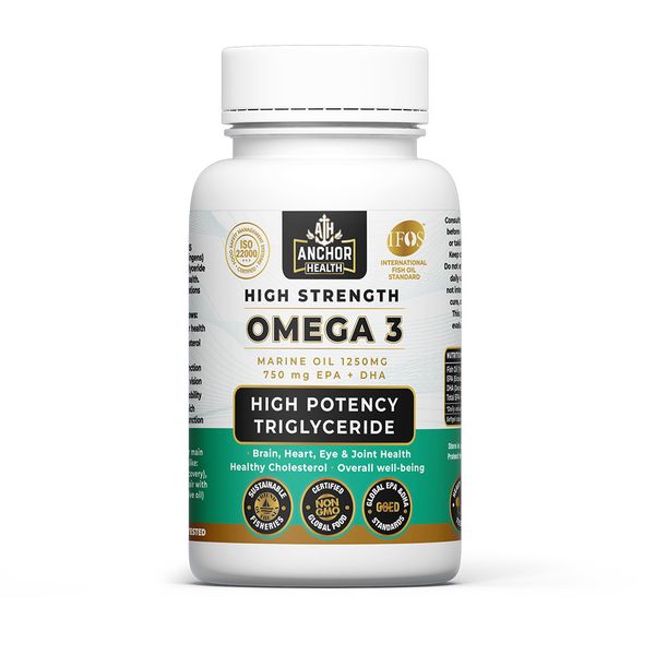 Omega-3 Marine Fish Oil 1250mg Softgels - 750mg EPA &amp; DHA - Triglyceride