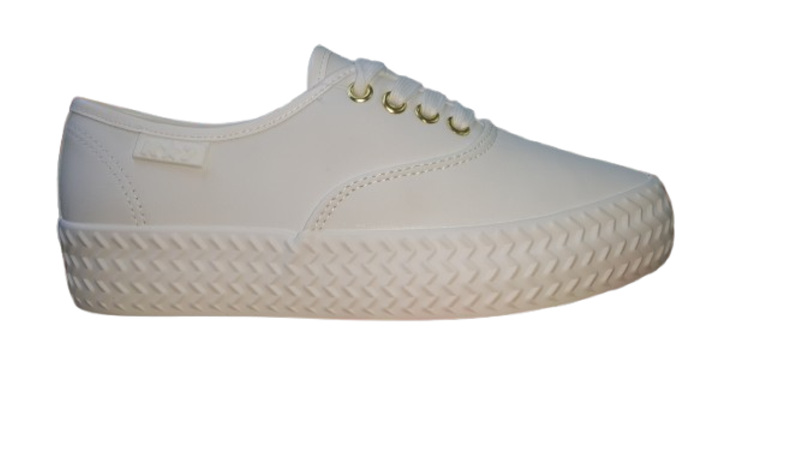 Women PU Sneaker - White Mono