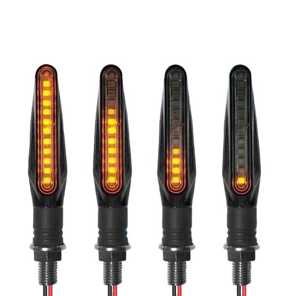 Motorcycle LED Indicator Turn Signal Amber Flowing Universal Lamp