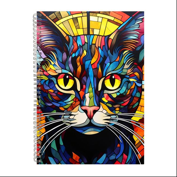 CAT STAINED GLASS CAT 2 Gift Idea A4 Notepad 226