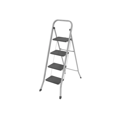 4 Step Ladder Grey/Black Image