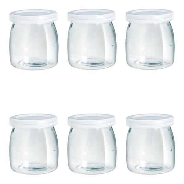Jar 150ml 6Piece 72x65mm Glass Yoghurt With Plastic Lid