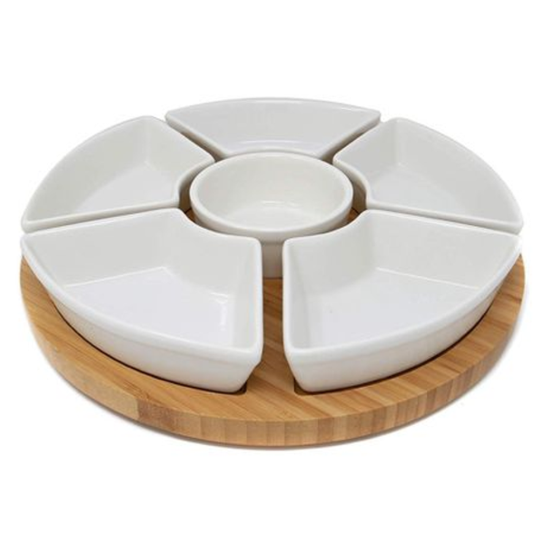 Kings Multifuctional Divided Serving Lazy Susan Dip Set