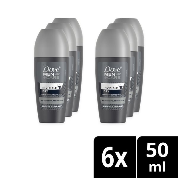 Dove Men+Care Invisible Dry Antiperspirant Roll-On Deodorant 6x50ml