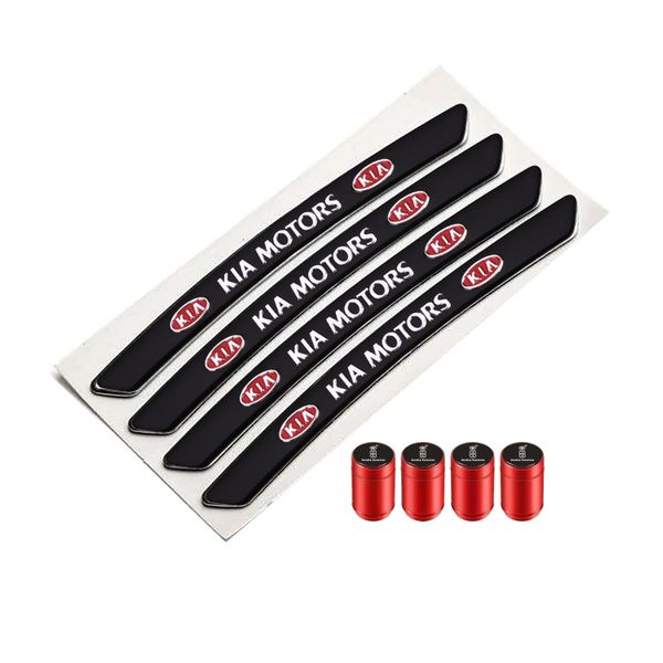 4PCS 3D Wheel hub Stickers Decorative,Aluminum Material for All KIA Models