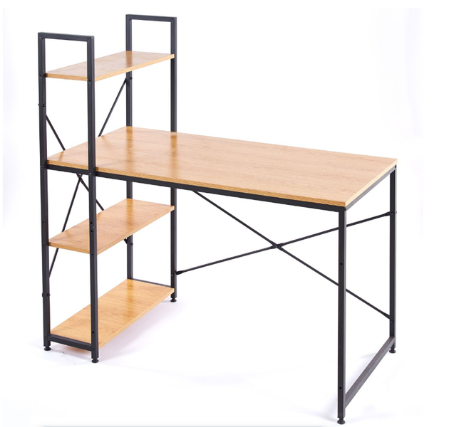Expees - Computer Desk with Storage Shelves, Office Desk Workstation