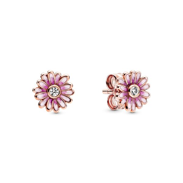 Pandora Pink Daisy Flower Stud Earrings