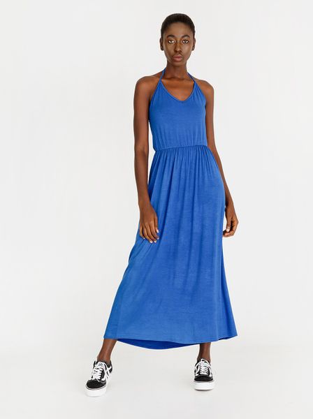 Women's C(Inch) V-Neckline Maxi Dress Blue
