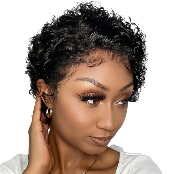 Wholesale Bob Wig Pixie Cut Wig curl glueless Wear and Go wig Geebuy