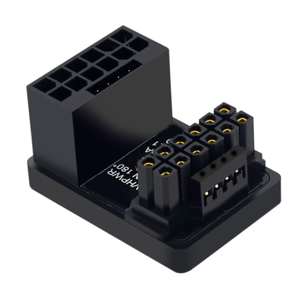 16 To 16P 600W Male To Female 180 Degree Adapter Connector Black