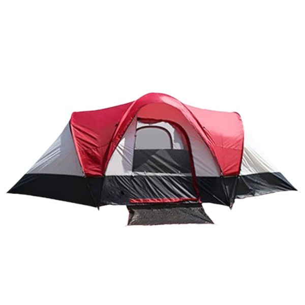 6-Person Hiking &amp; Camping Tent - Red and Grey