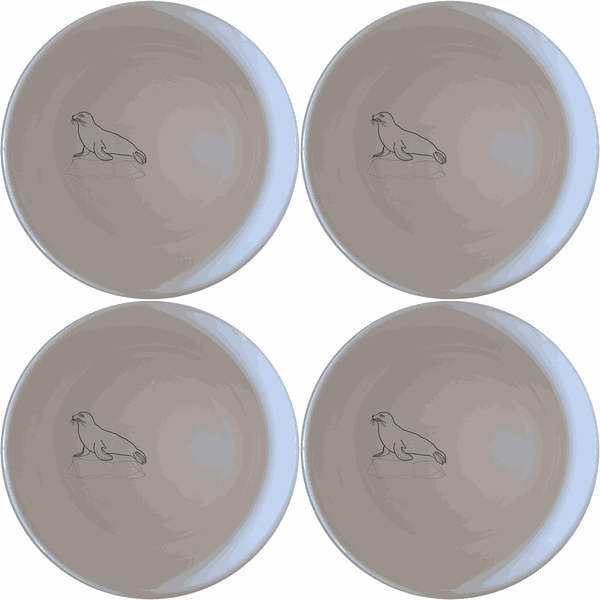 Abstract Harbor Seal Bowl Set of 4 - Range 4