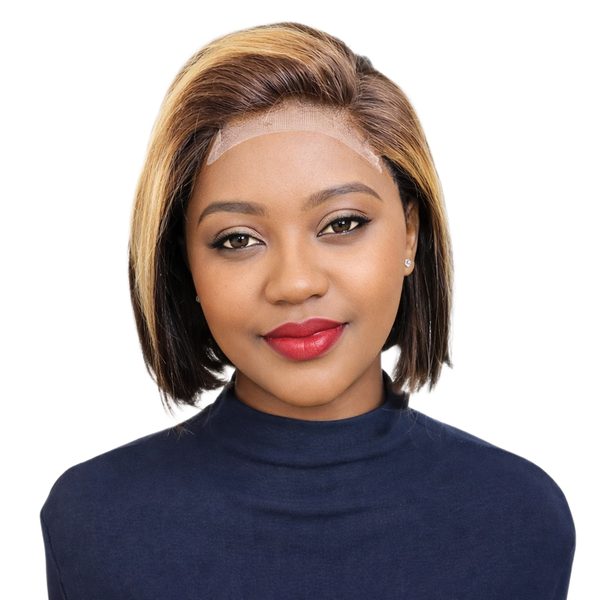 8Inch Brazilian Hair Full Frontal Wig 13X4 Bob Wig-Highlight Piano Color