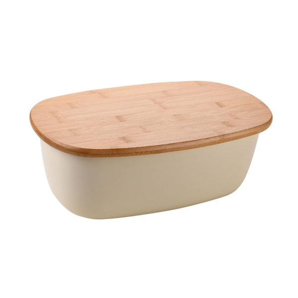 Vintage Bread Dispenser Container with Bamboo Lid