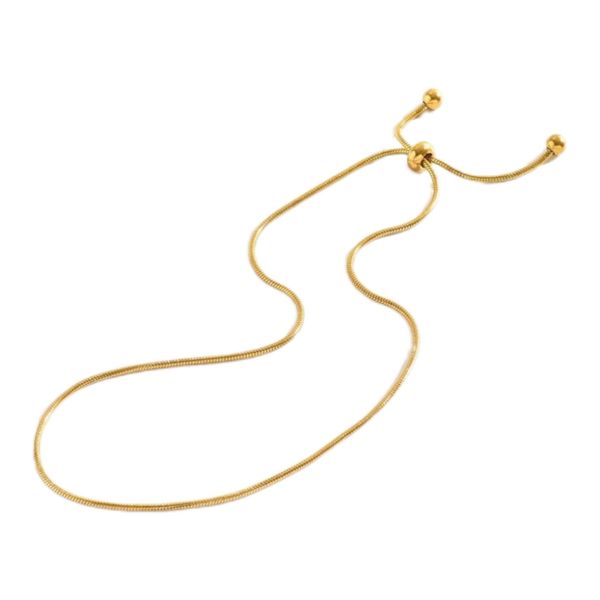 Gold Stainless Steel Drawstring Anklet Bracelet