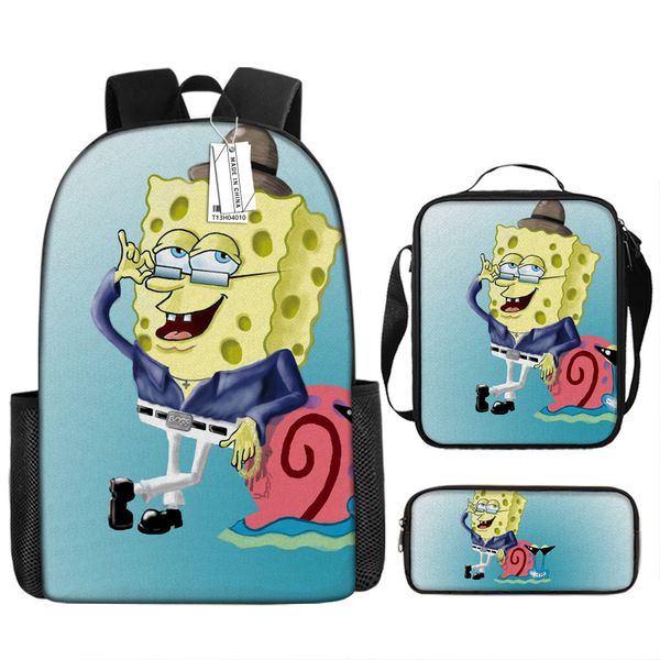 3-Piece Kids School Backpack Set | Bag, Lunch Box &amp; Pencil Case SpongeBob