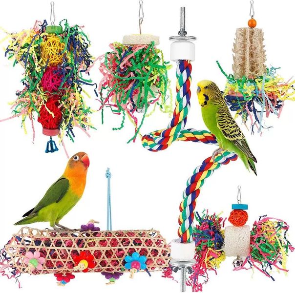 6 Pack Bird Shredding Toys/Bird Parrots/Chewing/Hanging Toys