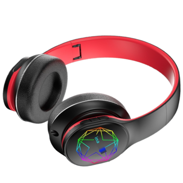 YINPOO - J06 - High-Fidelity Stereo Sound Wireless Headset - Black/Red