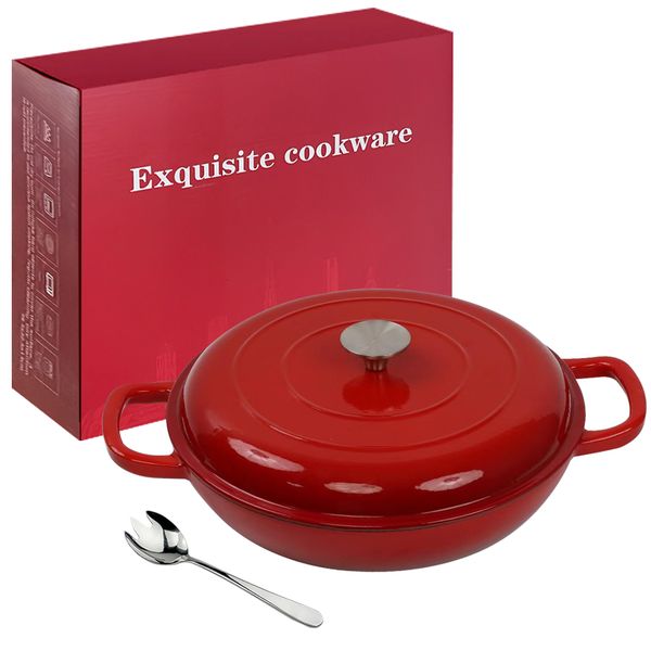 Heavy Duty Round Enamelled Cast Iron Dutch Oven Pot Non-Stick - 29cm