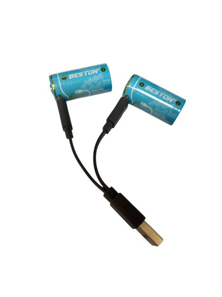 Beston CR123A 3.7v 850mAh Li-ion USB-C Rechargeable Batteries x 2 Pack