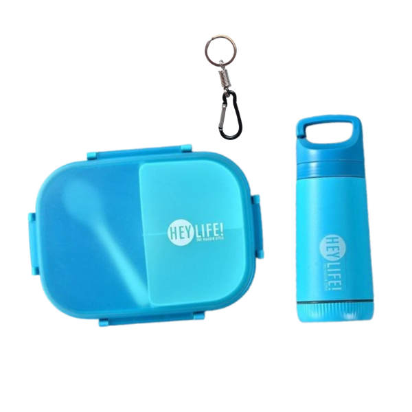 Leak Proof 3 Compartment Lunch Box With 500ml Bottle and Key Holder