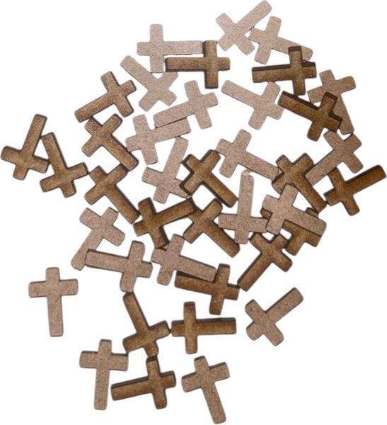 100pcs Unfinished Wooden crosses confetti