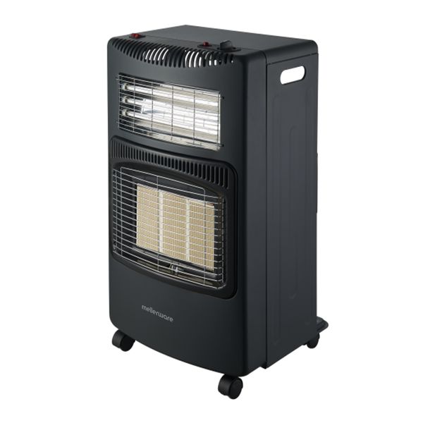 Mellerware Heater Gas &amp; Electric Adjustable Temperature Steel Black 3Bar