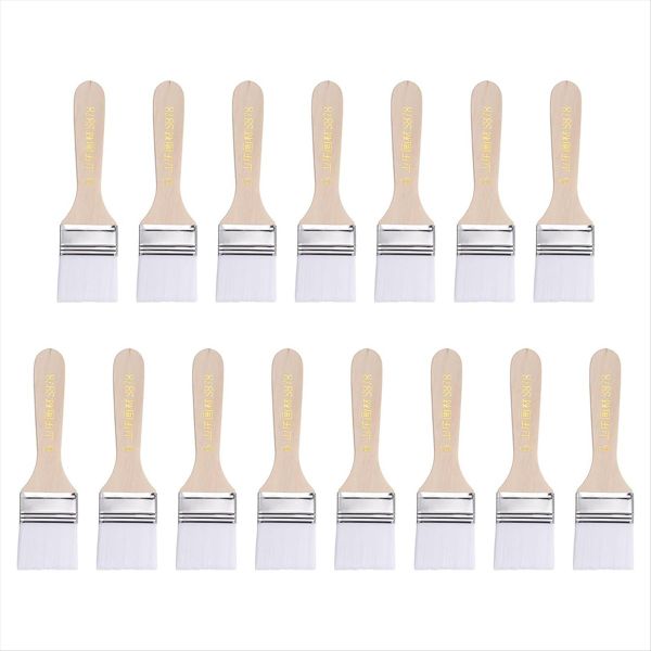 15pcs Paint Brushes Paint Brush Nylon Flat Wall Paint Brush Soft Bristle wi