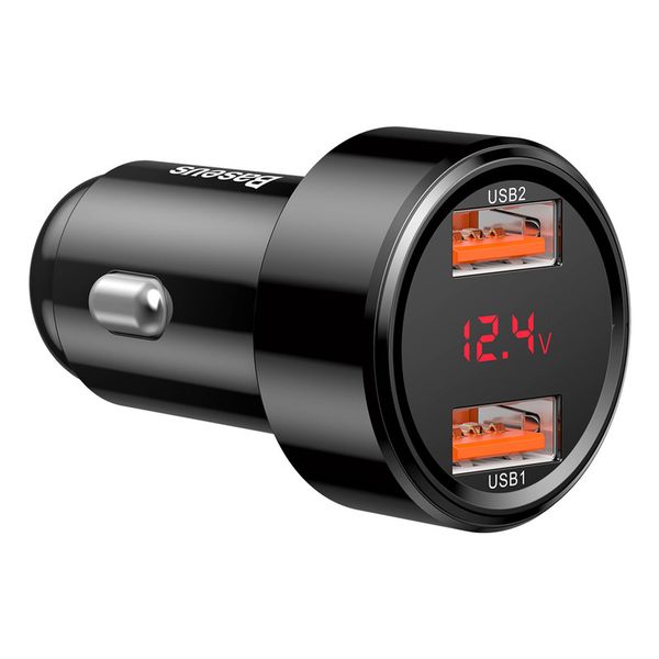 Baseus 45W Magic PPS QC Smart Display Dual USB Type-A Car Charger
