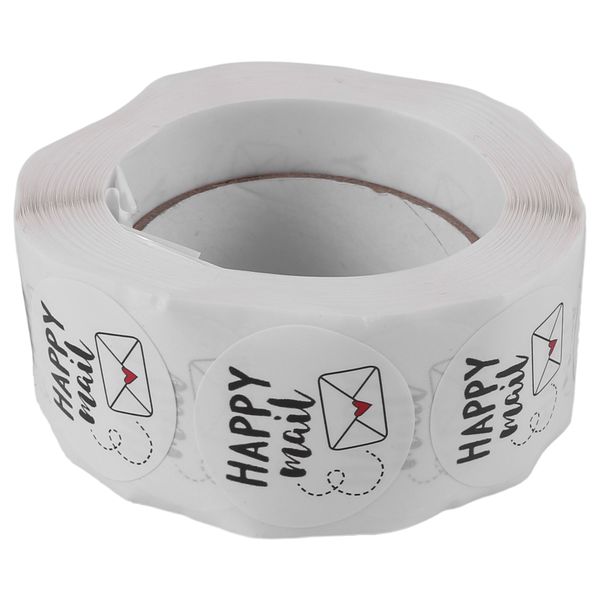 Happy Mail Thank You Roll Stickers 1 Inch Round 500 Stickers