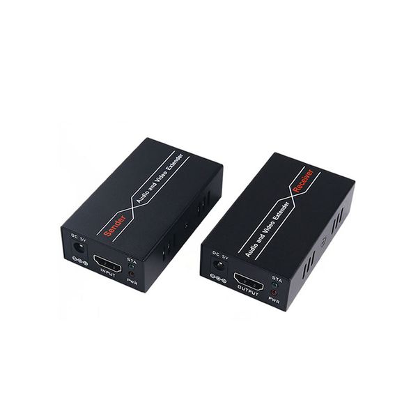 2Pcs HDMI Extender by Cat-5e/6 Adapter RJ45 Max 60M HE-60M