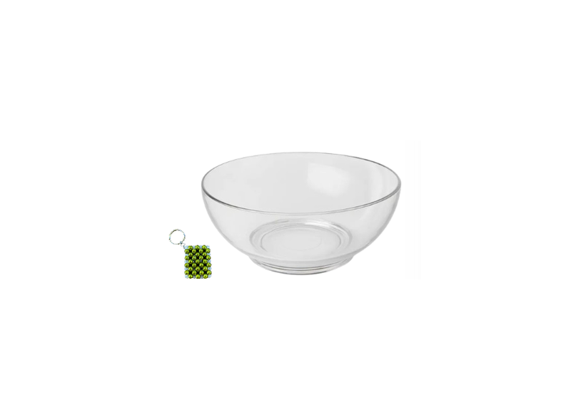 3.5L Clear Glass Salad Bowl And Additional Key Holder