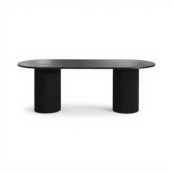 Belinda Dining Table Large Oval Black Wood Dining Table